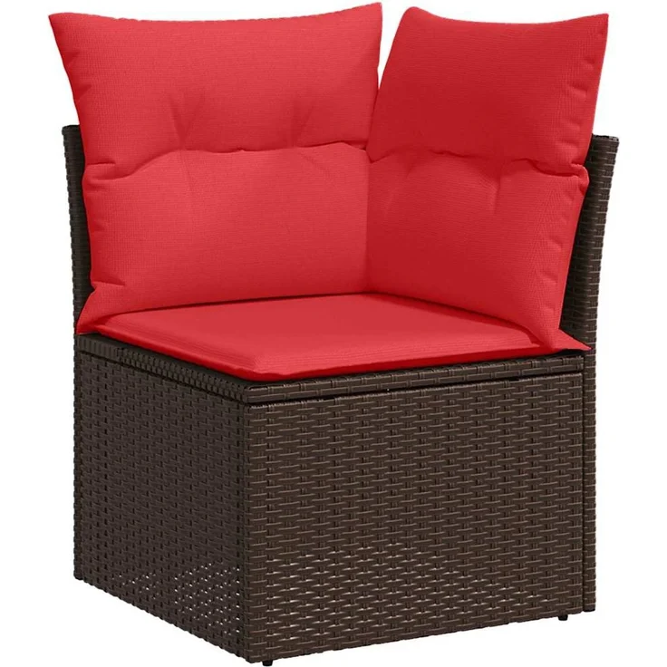 vidaXL Gartensofa-set mit Speicher 4 pcs Braun Poly-Rattan 3354013 – Bild 5