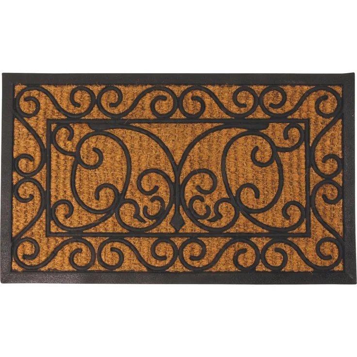 In- und Outdoor Fußmatte mit klassischem Muster aus Kokos und Gummi