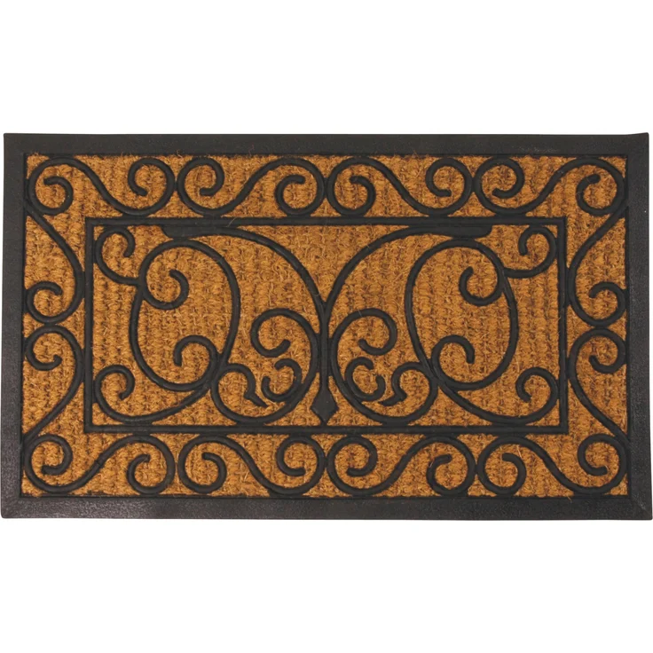 In- und Outdoor Fußmatte mit klassischem Muster aus Kokos und Gummi