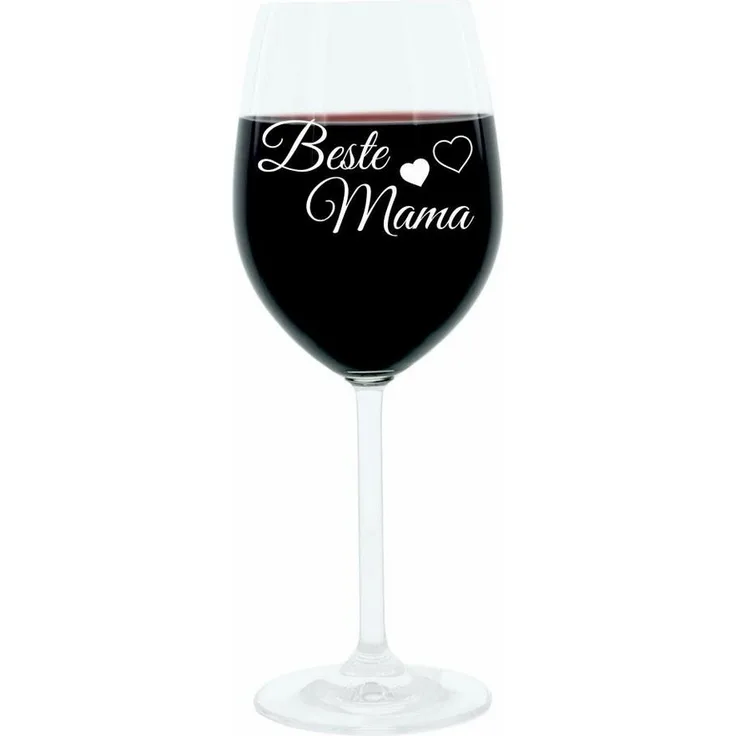 Leonardo Weinglas 400 ml, Beste Mama, Geschenk Stimmungsglas mit lustiger Gravur, Moodglas, 22 cm