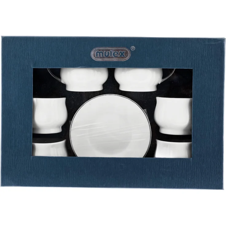 Edles Mokkatassen-Set aus feinem Porzellan 100ml – stilvoll & zeitlos Silber – Bild 5