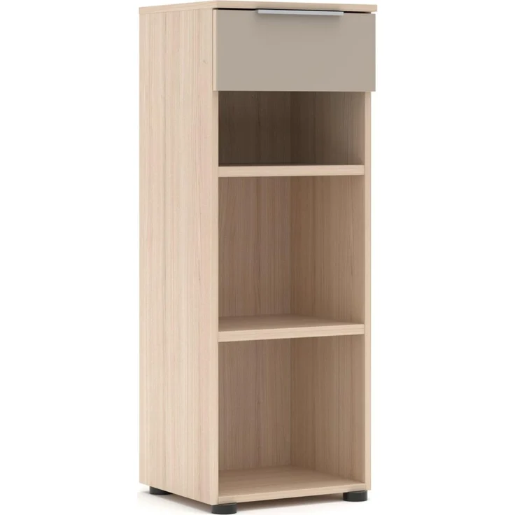 Büroregal SANTORIN 40 cm Riva Eiche & Glas Cashmere 110 cm Hoch – Bild 1