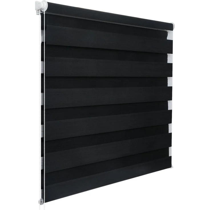 WOLTU Doppelrollo Klemmfix ohne Bohren Anthrazit B65 x H150 cm, Duo Rollo Zebrarollo Fensterrollo Klemmrollo Seitenzugrollo Easyfix lichtdurchlässig & verdunkelnd Rollos für Fenster und Tür – Bild 2