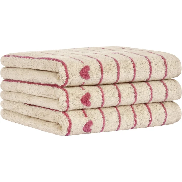 Cawö Duschtuch Badetuch 70x140 cm Heart Beats Line beere Herzen rosa 6276-32 – Bild 3