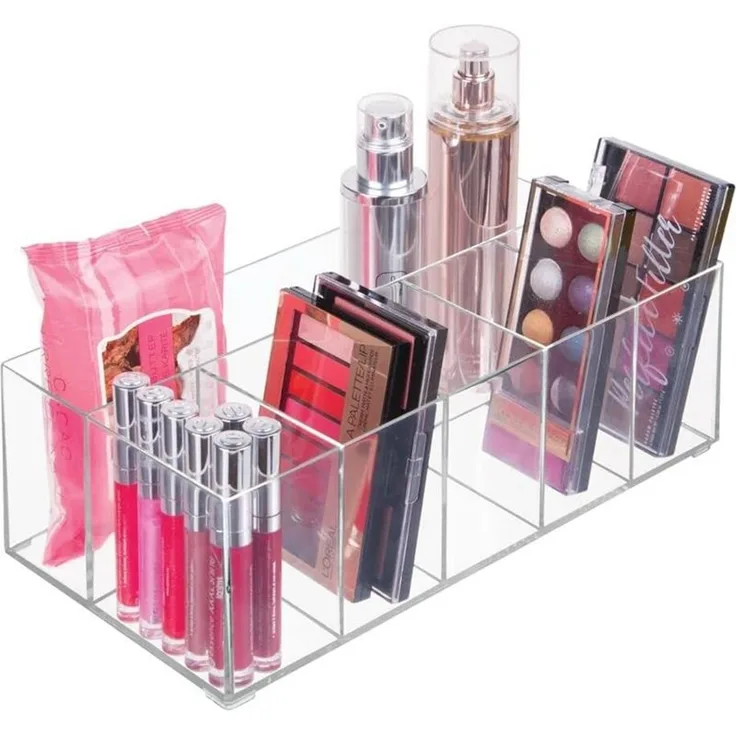 Schminkaufbewahrung Kosmetik Organizer 6 Fächer mDesign BPA frei transparent