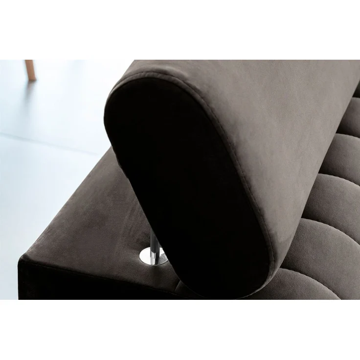 Sofa 3-Sitzer mit Schlaffunktion Schlafsofa ELENI Stoff Monolith Dunkelbraun – Bild 5