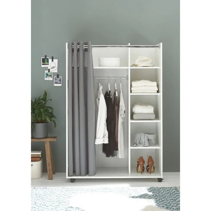 Kleiderschrank mit Stoffvorhang JENKE