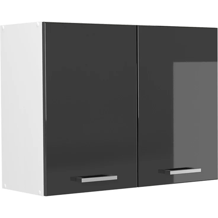Küchenglasschrank R-Line Anthrazit Hochglanz/Weiß 80 cm Vicco – Bild 1