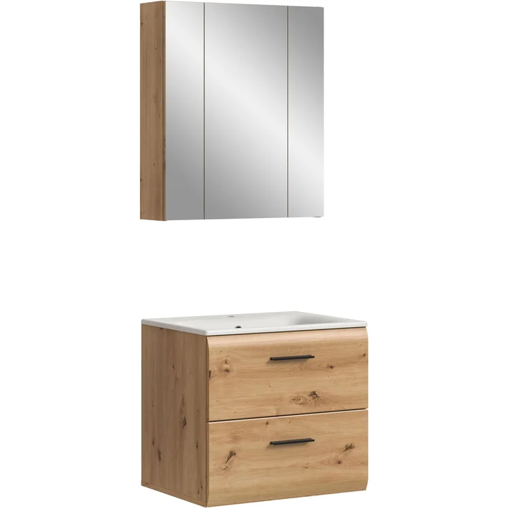 Badezimmer-Set >Ice< in artisan oak - 60x185x46cm (BxHxT) – Bild 2