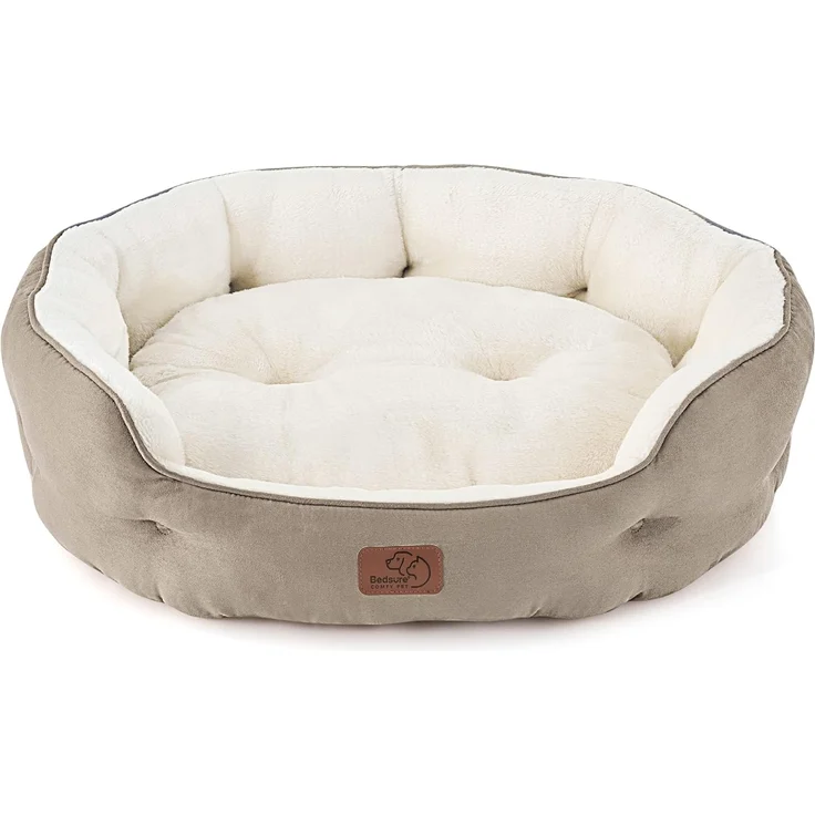 BEDSURE Katzenbett waschbar Katzen Bettchen - 63 x 53 x 20 cm Katzen Bett mit Zweiseitig Innenkissen Katzenschlafplatz für Katzen oder kleine Hunde, Kamel – Bild 1