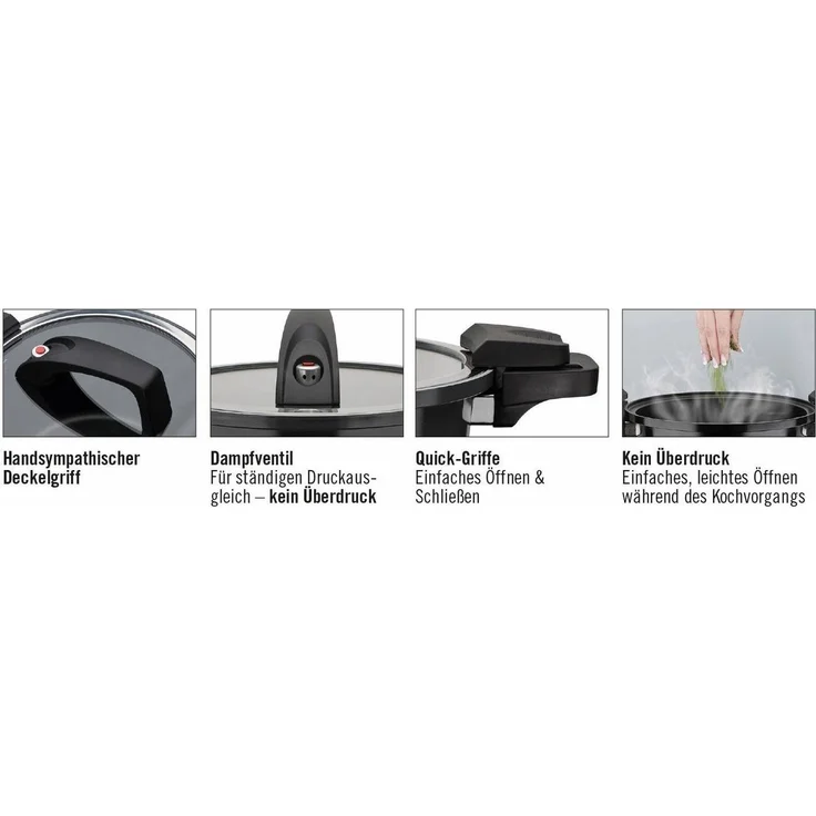 GSW Dampfgartopf Gourmet Nero, Aluminium (1-tlg), Dampfkochtopf, Induktion – Bild 2