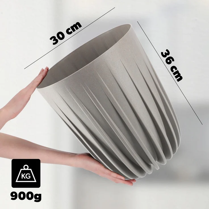 KADAX Blumentopf Eco Cover + grauer Einsatz 30x36 cm – Bild 2