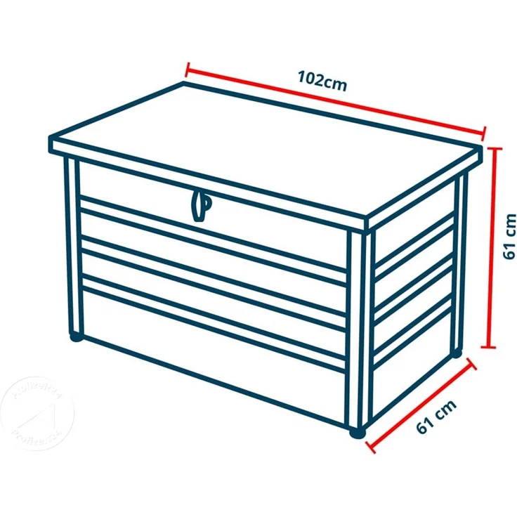 GFP Primeyard Gartenbox 102x61x61 cm Aufbewahrungsbox Auflagenbox Gartentruhe Metall Anthrazit – Bild 10