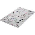 Kleine Wolke Badematte Flores, Höhe 5 mm, rutschhemmend beschichtet, fußbodenheizungsgeeignet, Polyester, rechteckig, romantisch verspieltes Design mit Blumen und Schmetterlingen