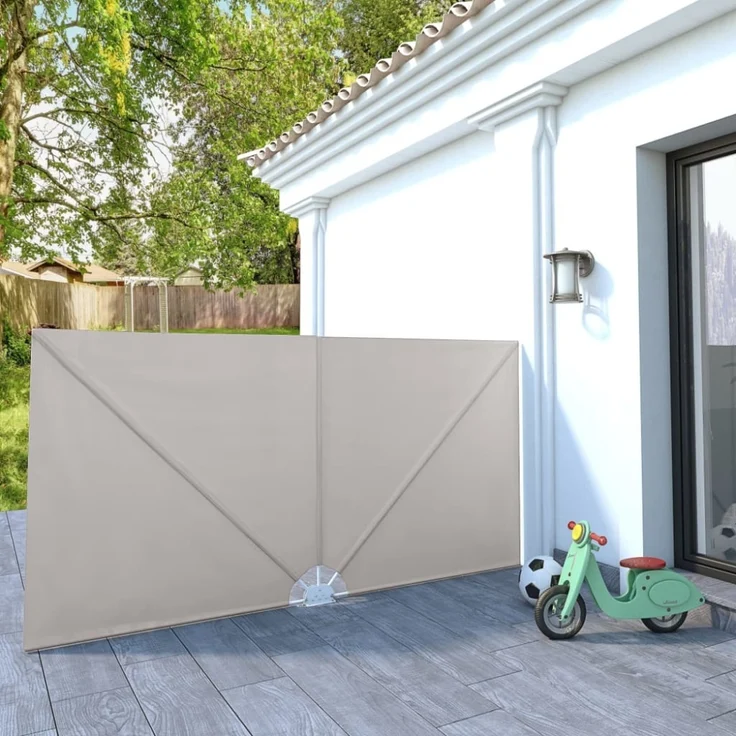 vidaXL Faltbarer Terrassen-Seitenfächer Creme 300×150 cm 44568 – Bild 1
