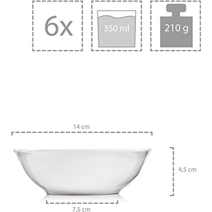 Sänger Bilgola Black Lines Kombiservice, Weiß, Porzellan, 25x4.5x25 cm, 24-teilig, Geschirr Set für Speisen und Getränke – Bild 5
