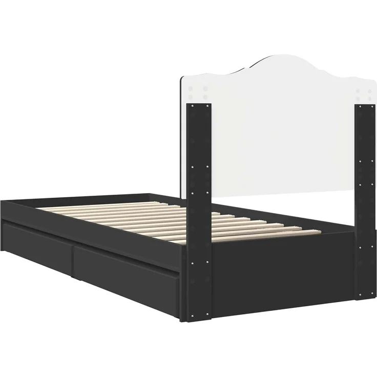vidaXL Aufbewahrungsbett Schwarz 90 x 190 cm Holzwerkstoff 3413549 – Bild 9