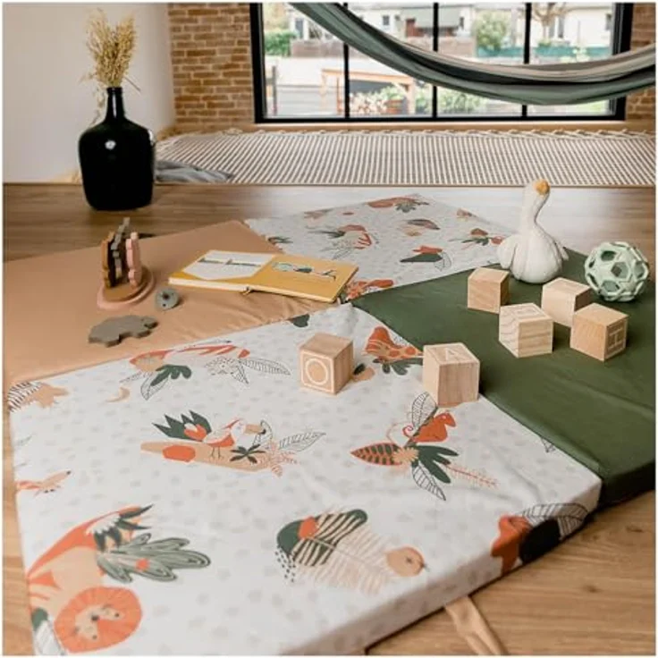 TINÉO – Amazonia Teppich – Aktivitätsmatte – Motorikmatte – Spielmatte – Multifunktion 3 in 1 – 120x120 cm (Amazonia) – Bild 9