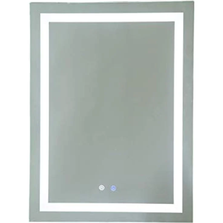 Lüllmann Badspiegel LED Touch, 800x600mm Wandspiegel mit Kaltweiß Beleuchtung, IP44 wassergeschützt, Energieeffizienzklasse A++ – Bild 2