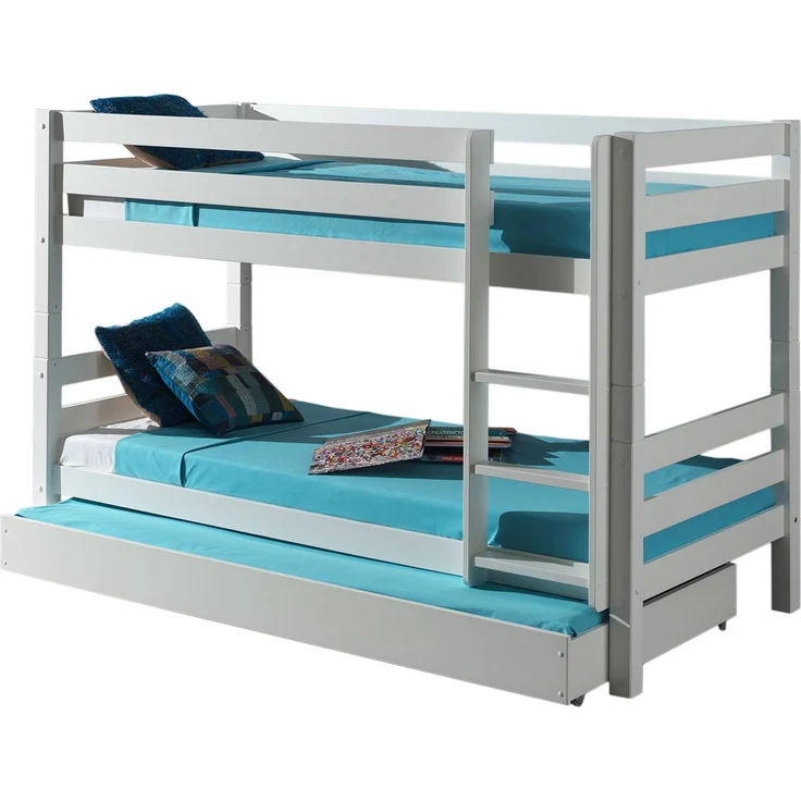 Vipack 'Pino' Etagenbett 90x200 cm, weiß, Kiefer massiv, inkl. Gästebett – Bild 2