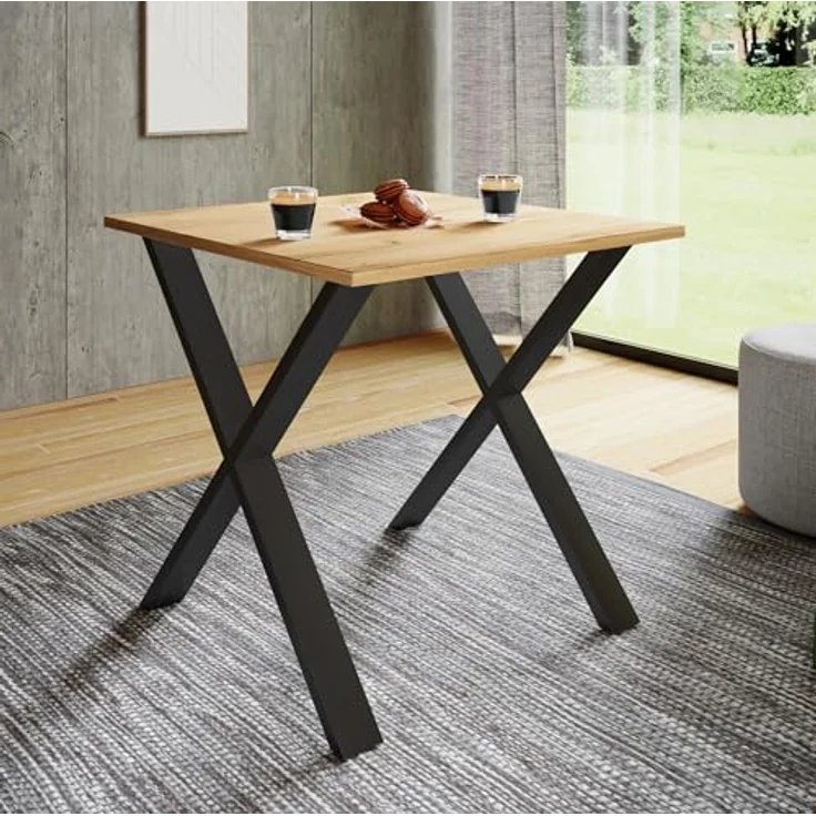 VCM Esstisch Xona 919677 Schwarz / Honig-Eiche H. 76 x B. 80 x T. 50 cm – Bild 3