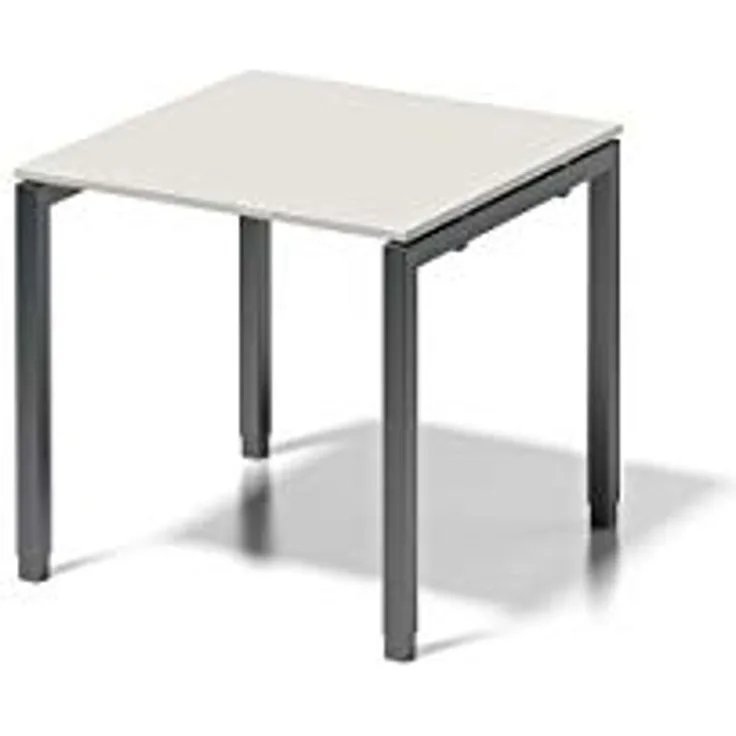 BISLEY Cito Schreibtisch, 650-850 mm höheneinstellbares U-Gestell, Metall, Gw334 Dekor Grauweiß, Gestell Anthrazitgrau, 80 x 80 x 85 cm