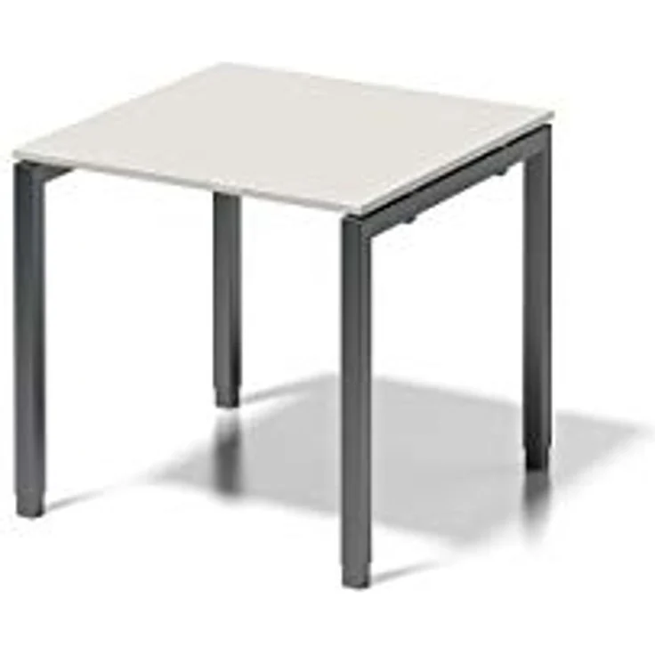 BISLEY Cito Schreibtisch, 650-850 mm höheneinstellbares U-Gestell, Metall, Gw334 Dekor Grauweiß, Gestell Anthrazitgrau, 80 x 80 x 85 cm – Bild 1