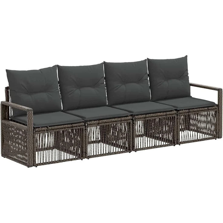 vidaXL Gartensofa-set 4 stk. 4-Sitzer Grau Poly-Rattan 3435635 – Bild 1
