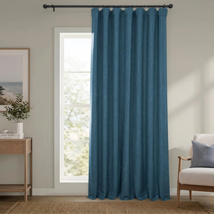 HPD Half Price Drapes Boch-LN21331-108-DW Verdunkelungsvorhang, extra breit, 1 Stück, 100 x 108, Blau