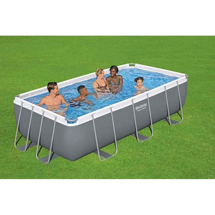 Power Steel™ Frame Pool, Grau, 404 x 201 x 100 cm – Bild 8