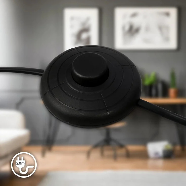 BRILONER – Stehlampe als Deko im Wohnzimmer und Leselampe, Schwenkbare Lampe, Wohnzimmerlampe, Fußtaster, Indirekte Beleuchtung, Schwarz – Bild 5