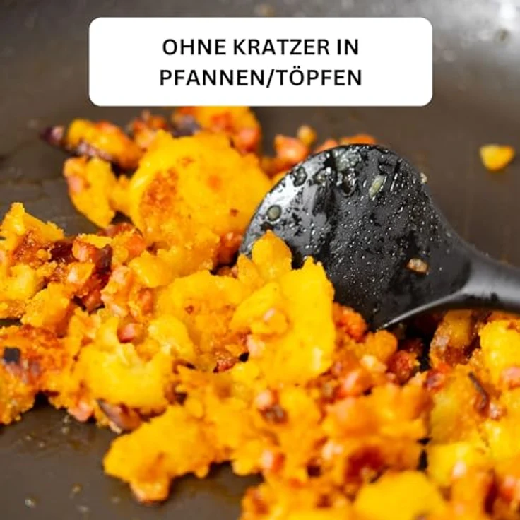 WESTMARK Kochbesteck-Set 3-tlg.: 2 Kochlöffel + 1 Pfannenwender, Gentle + Flonal, Schwarz – Bild 5