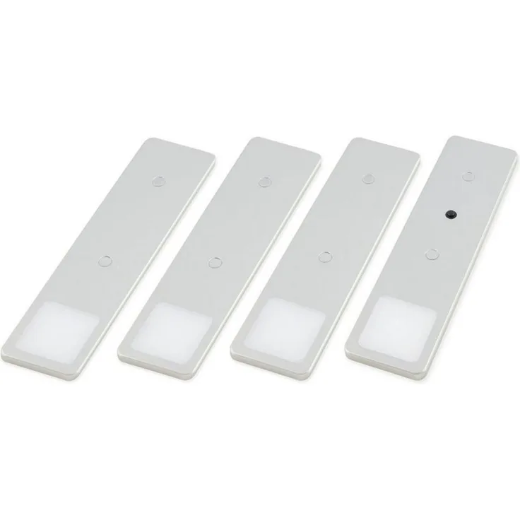 kalb LED Unterbauleuchte LED Unterbauleuchte Solid2, SET silbergrau, mech. Schalter, 3W, 4er Set warmweiß, warmweiß/neutralweiß