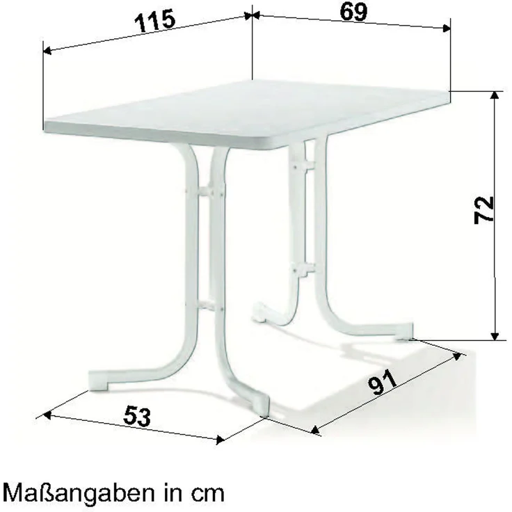 Sieger Boulevard-Klapptisch Boulevard-Klapptisch klappbar, Stahl Weiß 70 x 72 x 115 cm – Bild 4