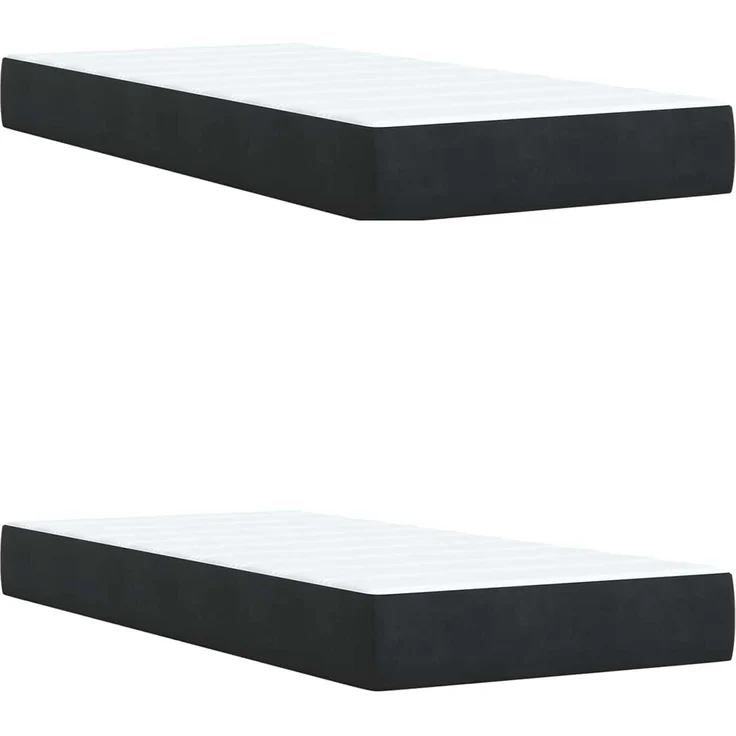 vidaXL LED-Speicherbett mit Matratze Schwarz 200 x 200 cm Samt 3460154 – Bild 7