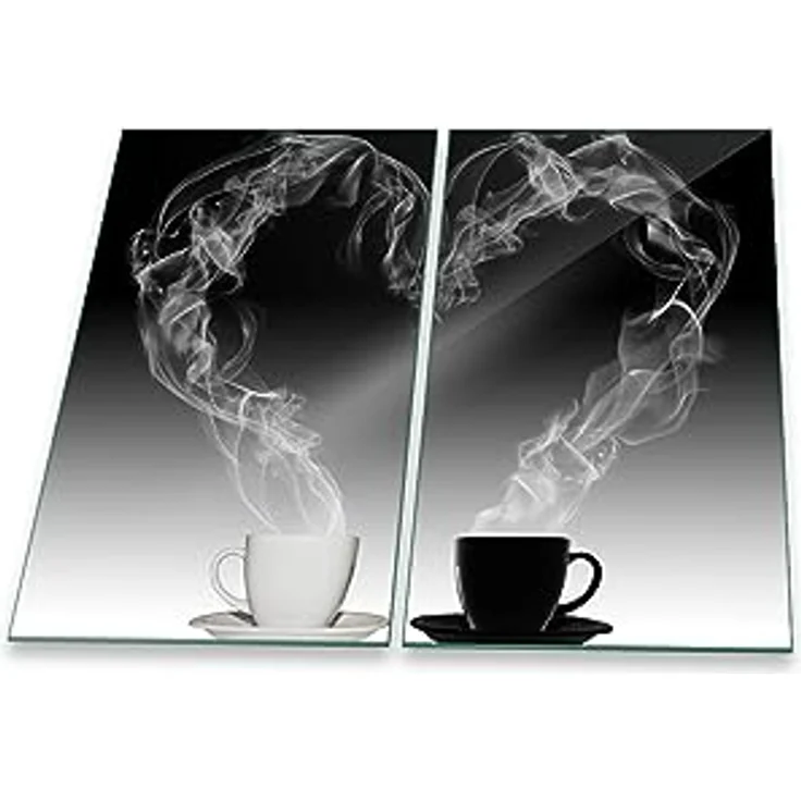 Decorwelt Herd-Abdeckplatte Kaffee, (2 tlg, 1/2 Teilig), Für alle Herdarten excl. Gasherde – Bild 2