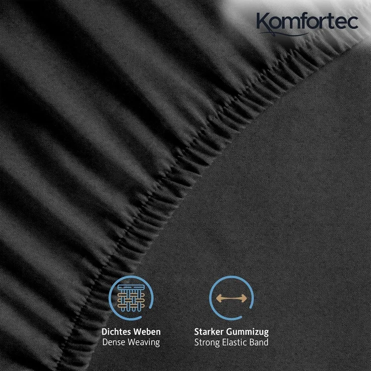 Komfortec Spannbettlaken Boxspringbett bis 15cm - 30cm Matratzenhöhe, Mikrofaser, Gummizug: Rundum, (2 Stück) – Bild 2