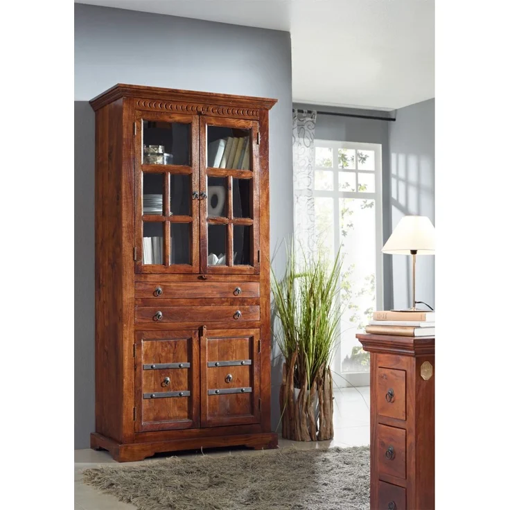 Vitrine Akazie 94x50x195 nougat lackiert OXFORD #452 – Bild 6