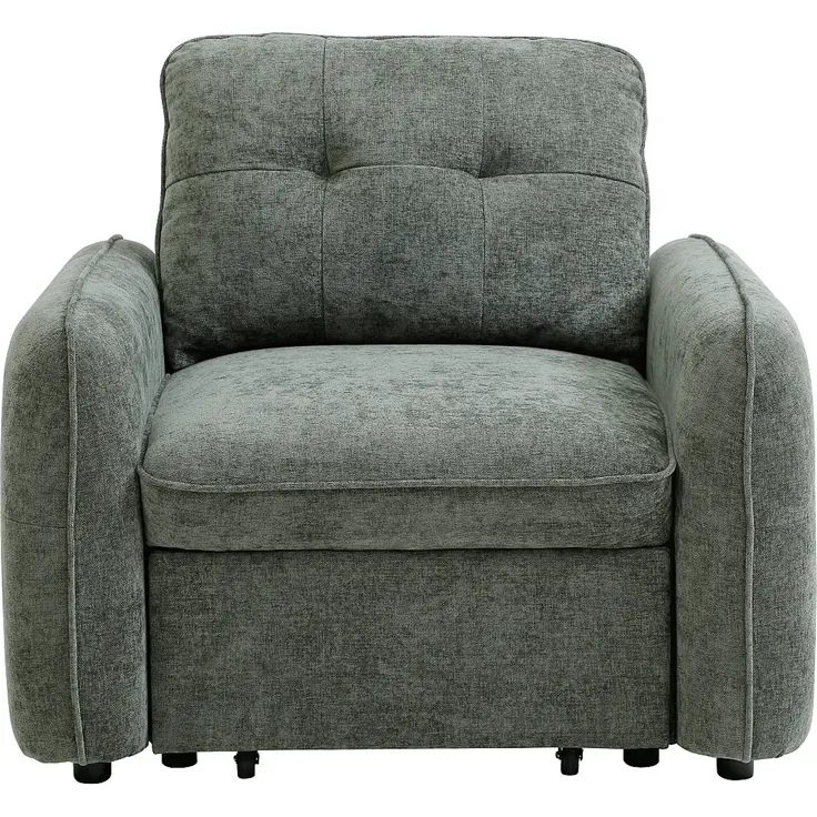 Vente-unique - POBAVA Sessel Stoff Grün - B 97 cm x H 90 cm x L 104 cm