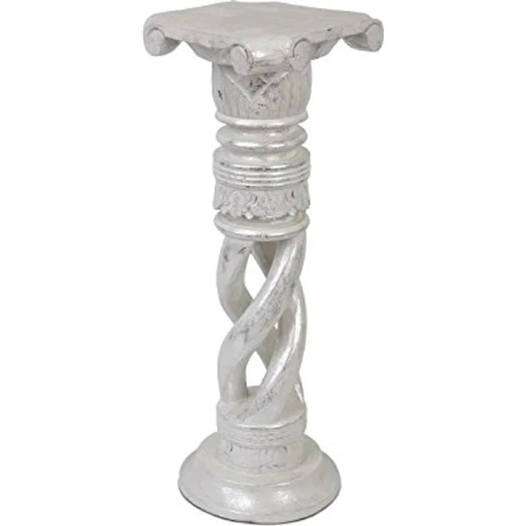 Oriental Galerie Blumenhocker Gedrehte Säule Antik Silber 60 cm klein (1 St) – Bild 4