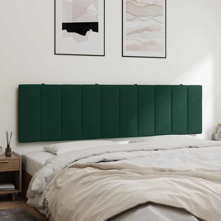 vidaXL Kopfteil-Kissen "Hanko" Dunkelgrün 180 cm Samt Grün – Bild 1