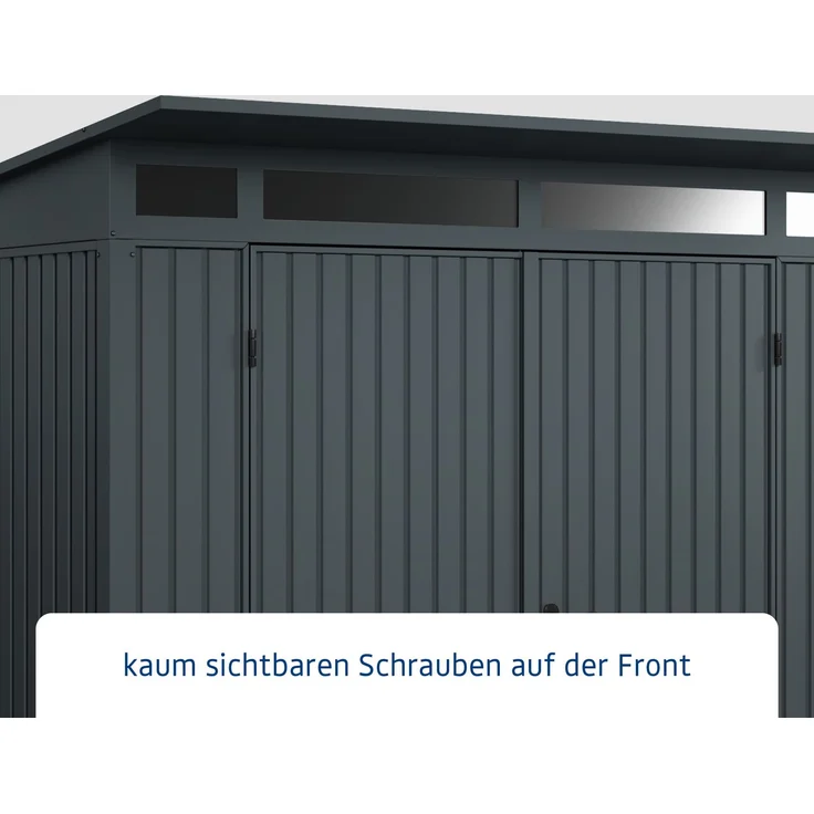 Hörmann Ecostar Metall-Gerätehaus Trend mit Pultdach Typ 2, 238x238 cm , anthrazitgrau, 5,7 m²,2-flüglige Tür – Bild 4