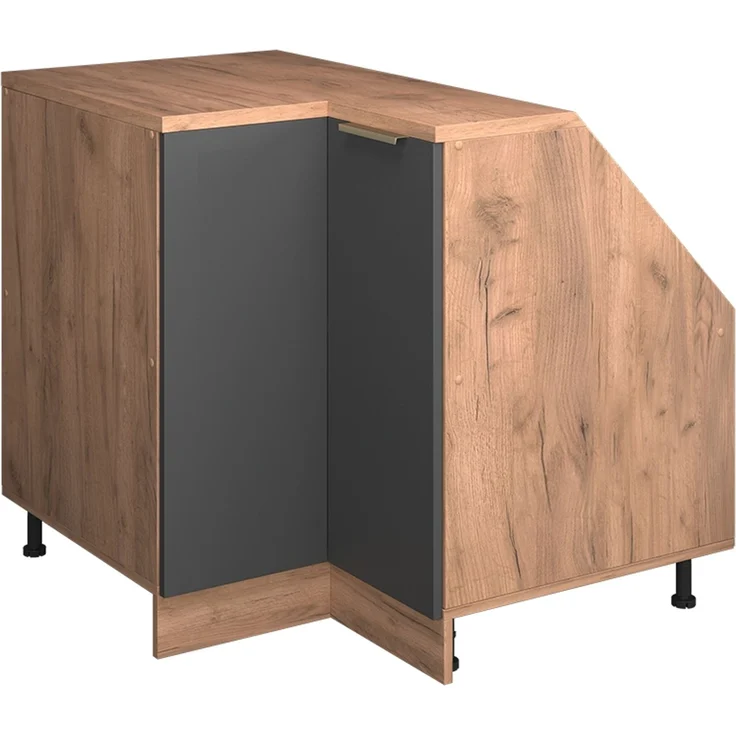 Dachschrägenschrank Eckschrank Rion Anthrazit-Gold 75.6 x 81.6 cm mit 1 Tür, Schrankkorpus 60 cm Tiefe Vicco – Bild 1
