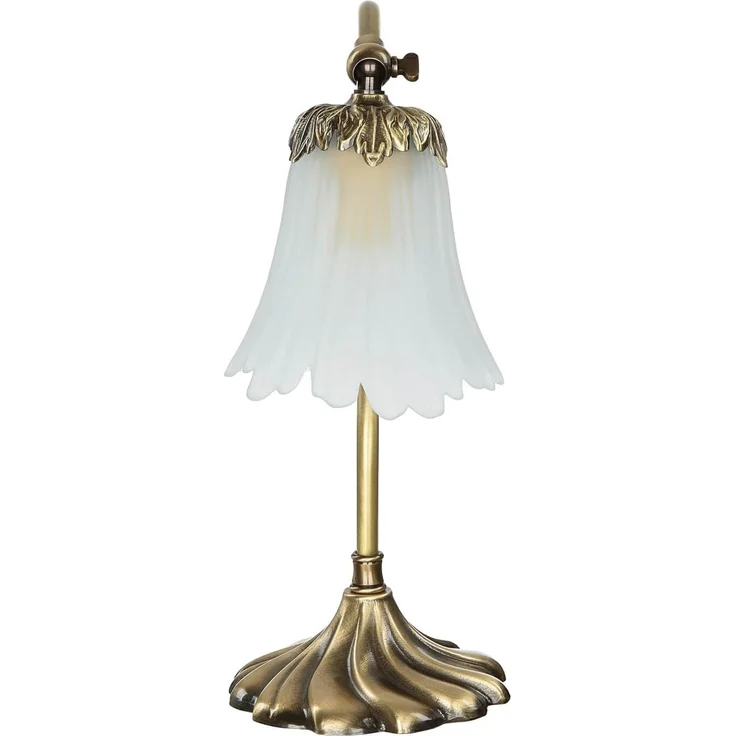 Licht-Erlebnisse Nachttischlampe TABLE LAMP, ohne Leuchtmittel, Tischlampe Messing floral NachtTischlampe E14 Lampe – Bild 3