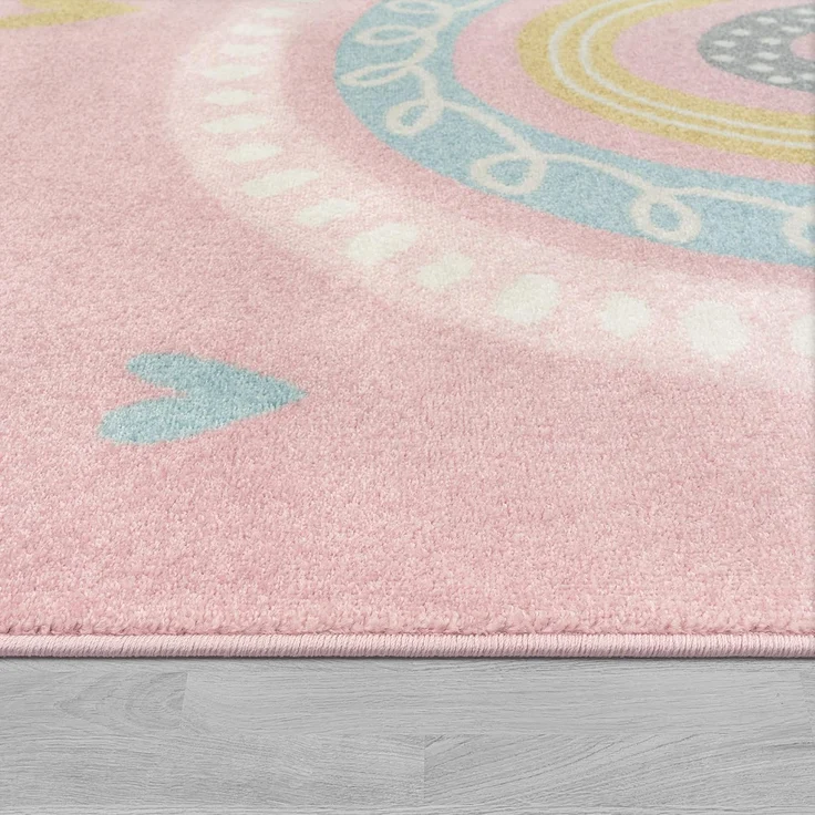 Paco Home Kinderteppich Nino 887, rechteckig, Höhe: 13 mm, Kurzflor, Spielteppich, Motiv Regenbogen & Herzen, Kinderzimmer – Bild 2