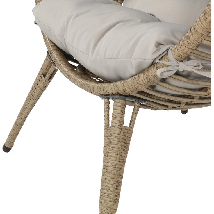 Lesli Living Gartensessel CHILL Sitzei Egg Polyrattan Stroh Braun meliert 99x91x156 cm – Bild 9