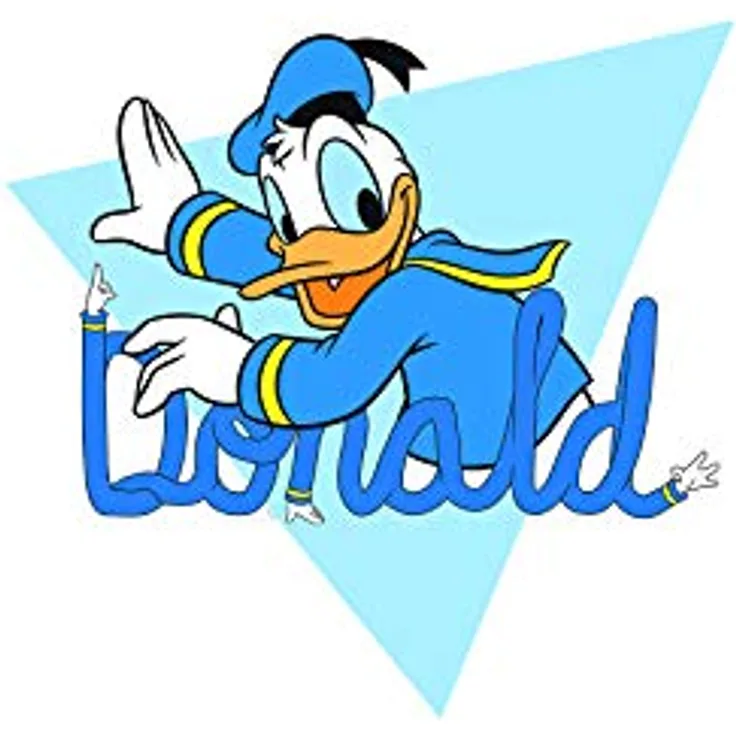 Komar Disney Wandbild Donald Duck Triangle, Kunstdruck für Kinderzimmer und Babyzimmer, 50x70cm, ohne Rahmen, Premium-Poster Fotopapier