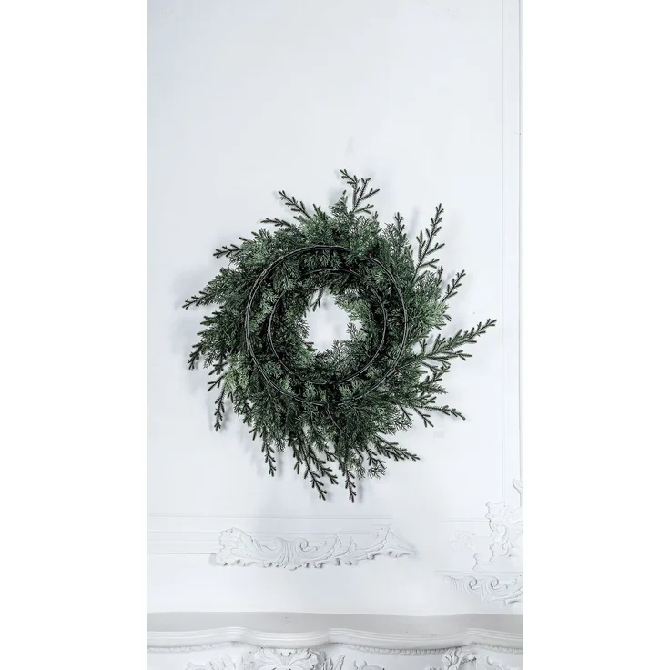 EveXmas Nordic Pine Weihnachtskranz Grün 65 cm, künstlicher Kiefernkranz mit strukturierten Nadeln, 96 Zweige, 480 PE-Spritzguss-Triebe, 100% PE – Bild 5