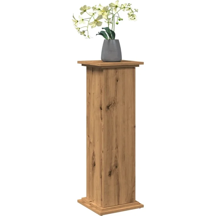 vidaXL Postament mit Stauraum, Holzwerkstoff, Eiche handwerklich, 31 x 30 x 90 cm – Bild 2