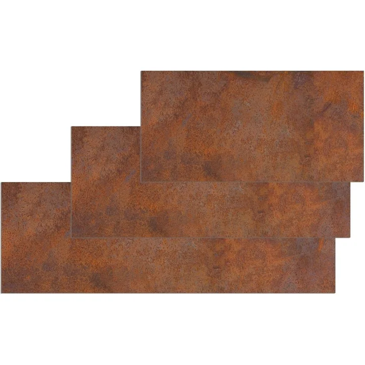 matches21 HOME & HOBBY Läufer Küchenläufer Metall-Optik Rost braun rot rutschfester Flur Teppich, rechteckig, Höhe: 5 mm, Waschbarer Küchenteppich 60x120 cm für Küche, Schlafzimmer – Bild 2